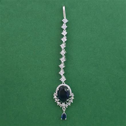 American Diamond Classic Tikka with Rhodium Plating