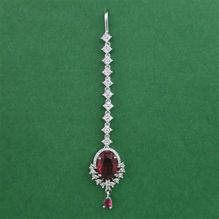 American Diamond Classic Tikka with Rhodium Plating