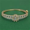 American Diamond Openable kada with Rhodium Plating 2 Tone Plating Mehndi Plating