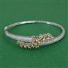 American Diamond Openable kada with Rhodium Plating