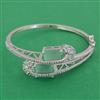 American Diamond Openable kada with Rhodium Plating