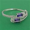 American Diamond Openable kada with Rhodium Plating