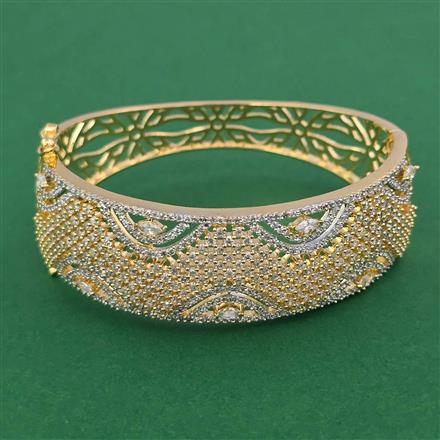 American Diamond Broad Kada with 2 Tone Plating