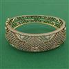 American Diamond Broad Kada with Rhodium Plating Mehndi Plating