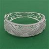American Diamond Broad Kada with Rhodium Plating Mehndi Plating