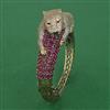 American Diamond Openable kada with Mehndi Plating