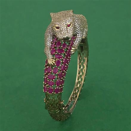 American Diamond Openable kada with Mehndi Plating