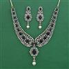 American Diamond Classic Necklace with Mehndi Plating