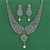 American Diamond Classic Necklace with Mehndi Plating