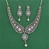 American Diamond Classic Necklace with Mehndi Plating