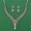 American Diamond Classic Necklace with Rhodium Plating 2 Tone Plating Mehndi Plating