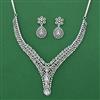 American Diamond Classic Necklace with Rhodium Plating 2 Tone Plating Mehndi Plating