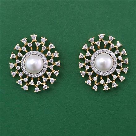 American Diamond Tops with Rhodium Plating 2 Tone Plating
