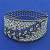 American Diamond Broad Kada with Black Plating