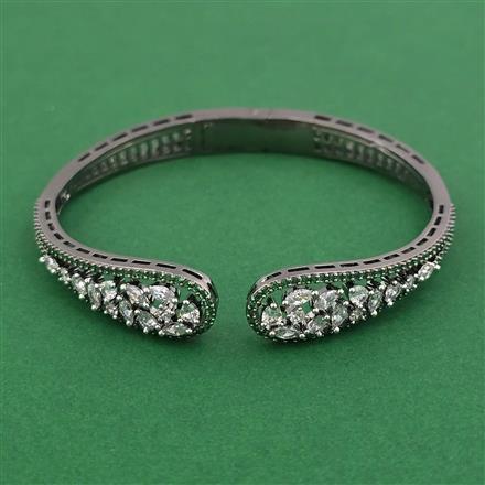 American Diamond Openable kada with Black Plating