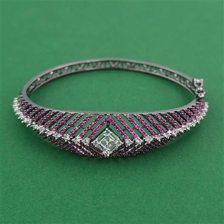 American Diamond Openable kada with Black Plating