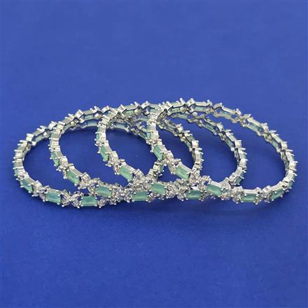 American Diamond Classic Bangles with Rhodium Plating