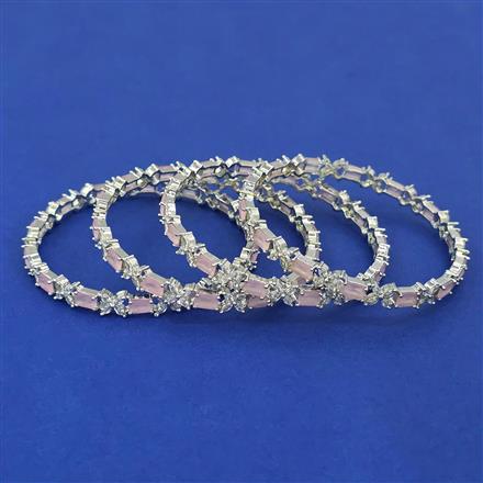 American Diamond Classic Bangles with Rhodium Plating