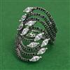 American Diamond Adjustable Ring with Black Plating