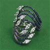 American Diamond Adjustable Ring with Black Plating
