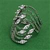 American Diamond Adjustable Ring with Black Plating