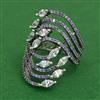 American Diamond Adjustable Ring with Black Plating