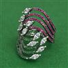 American Diamond Adjustable Ring with Black Plating