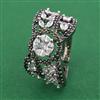 American Diamond Adjustable Ring with Black Plating