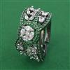 American Diamond Adjustable Ring with Black Plating