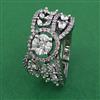 American Diamond Adjustable Ring with Black Plating