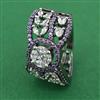 American Diamond Adjustable Ring with Black Plating