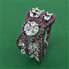 American Diamond Adjustable Ring with Black Plating