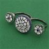 American Diamond Classic Ring with Black Plating