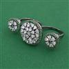 American Diamond Classic Ring with Black Plating