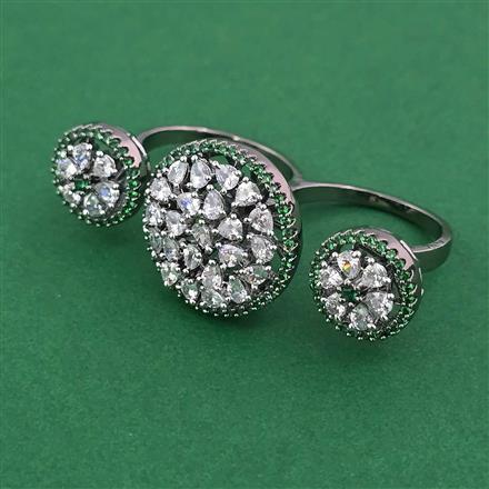 American Diamond Classic Ring with Black Plating