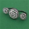 American Diamond Classic Ring with Black Plating