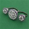 American Diamond Classic Ring with Black Plating
