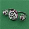 American Diamond Classic Ring with Black Plating