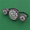 American Diamond Classic Ring with Black Plating