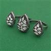 American Diamond Classic Ring with Black Plating