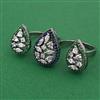 American Diamond Classic Ring with Black Plating