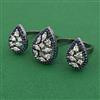 American Diamond Classic Ring with Black Plating