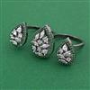 American Diamond Classic Ring with Black Plating