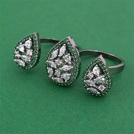 American Diamond Classic Ring with Black Plating