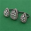 American Diamond Classic Ring with Black Plating