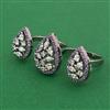 American Diamond Classic Ring with Black Plating