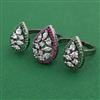 American Diamond Classic Ring with Black Plating