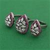 American Diamond Classic Ring with Black Plating