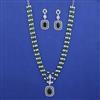 American Diamond Layered Necklace with Rhodium Plating