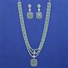 American Diamond Layered Necklace with Rhodium Plating